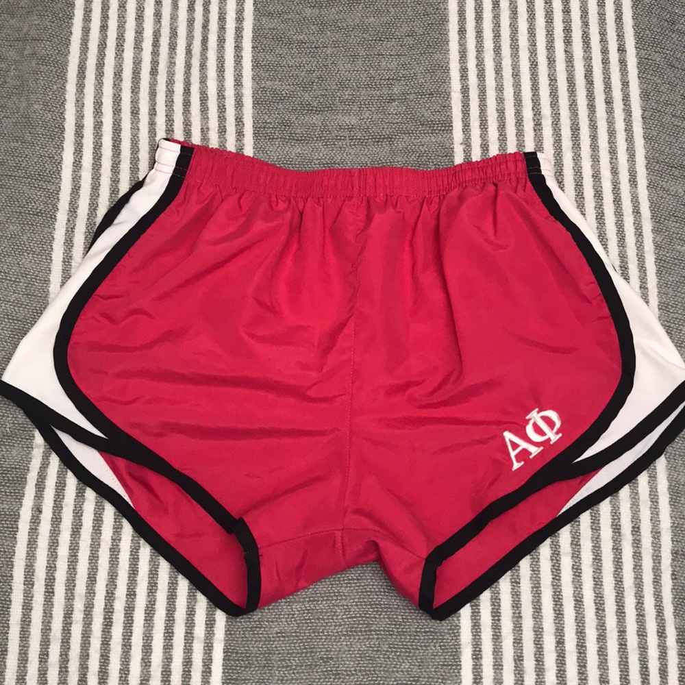 Hot pink Alpha Phi running yoga workout shorts